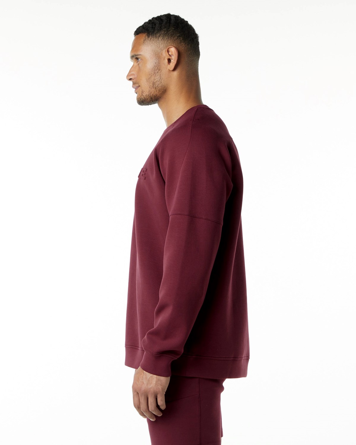 Alphalete Relaxed Interlock Knit Pullover Bordeaux Homme | EXU-67344885