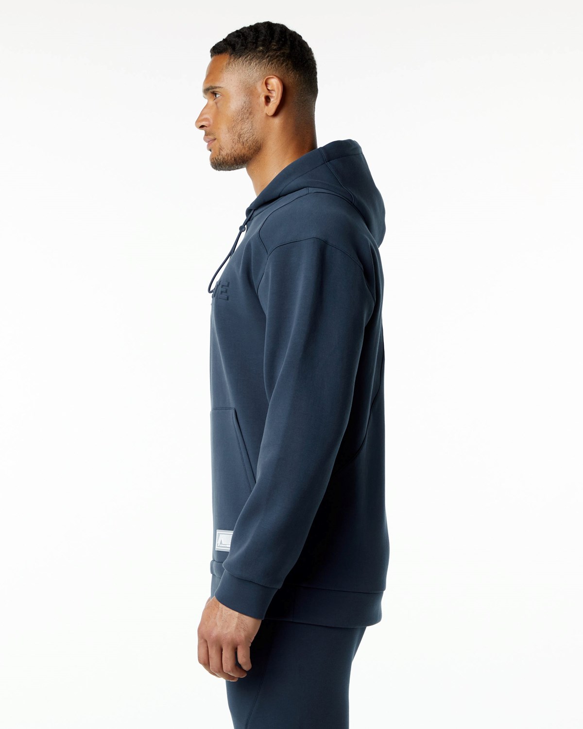 Alphalete Relaxed Interlock Knit Hoodie Bleu Marine Homme | KVQ-25569773