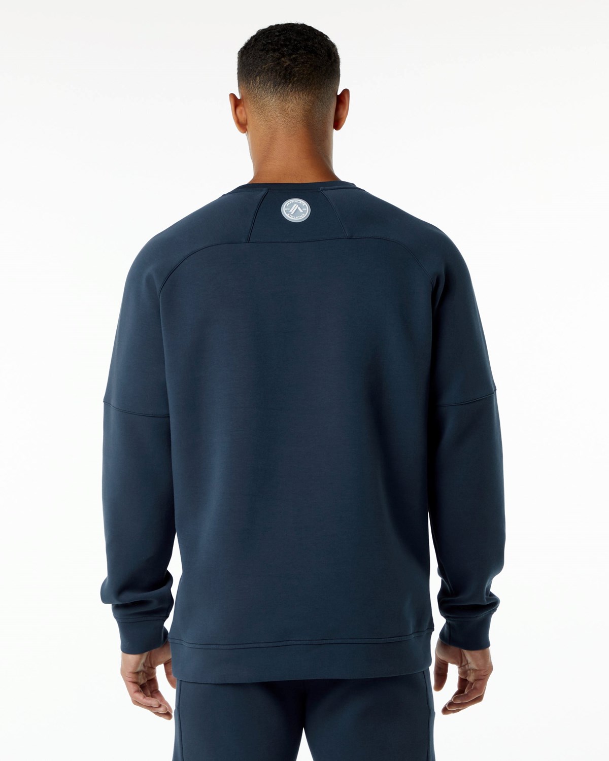 Alphalete Relaxed Interlock Knit Pullover Bleu Marine Homme | ABU-30188352