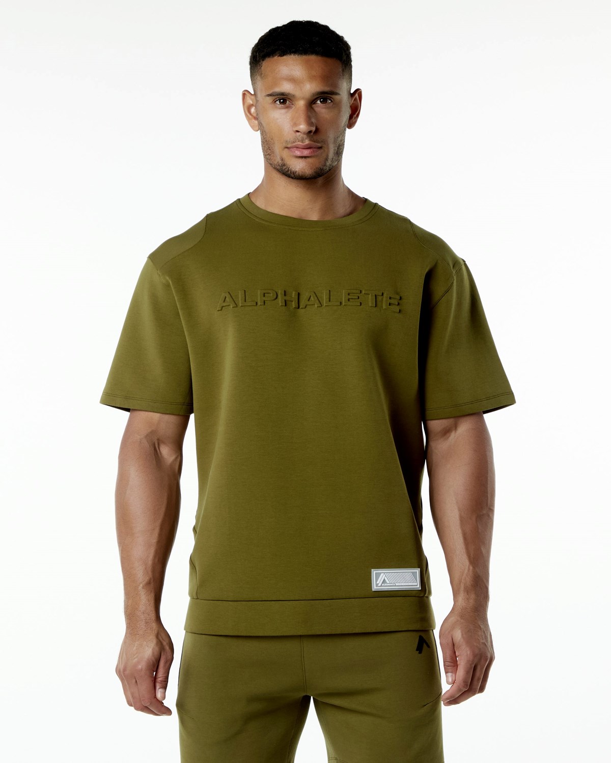 Alphalete Relaxed Interlock Knit Pullover Moss Homme | DNF-31139608