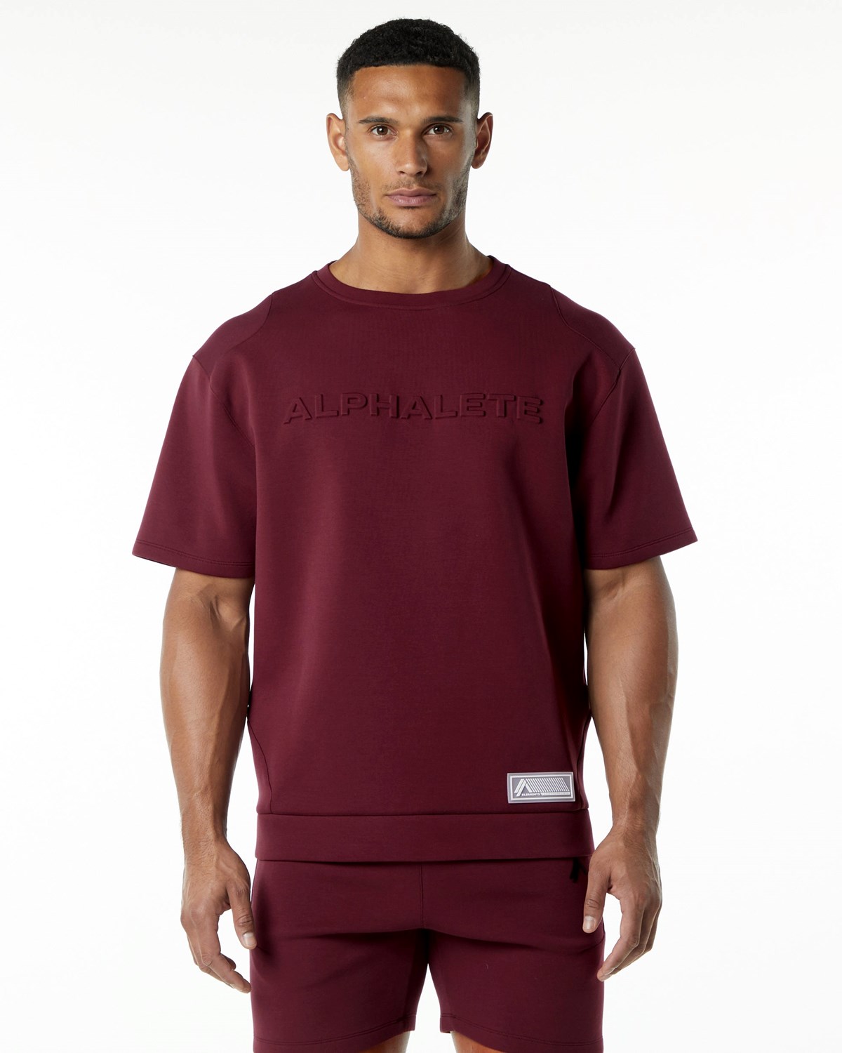 Alphalete Relaxed Interlock Knit Pullover Bordeaux Homme | BYQ-09921432