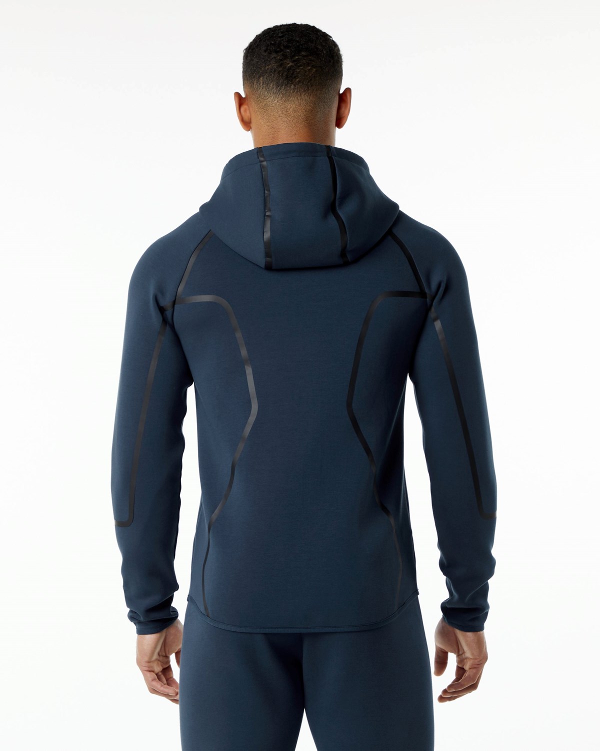 Alphalete Interlock Knit Full-Zip Hoodie Bleu Marine Homme | XRH-73728811