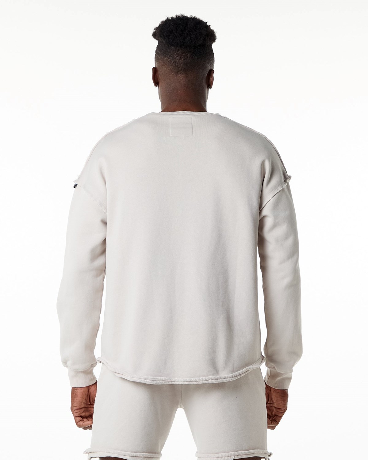 Alphalete Heavyweight Washed Terry Pullover Moonstone Homme | NOT-60764111