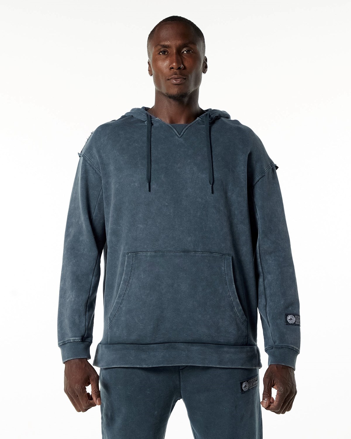 Alphalete Heavyweight Washed Terry Hoodie Bleu Homme | PZM-33790515