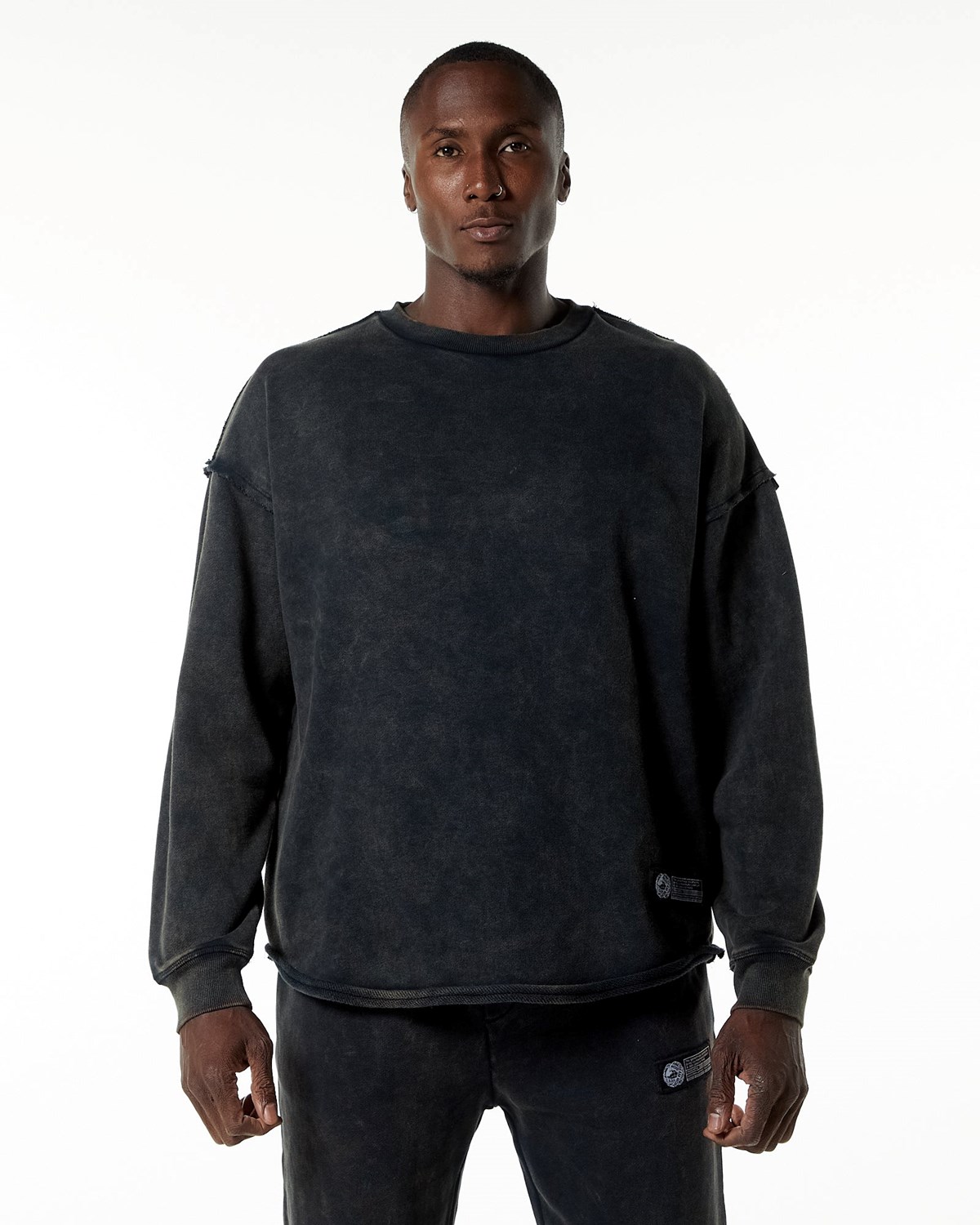 Alphalete Heavyweight Washed Terry Pullover Onyx Homme | MJT-06517368