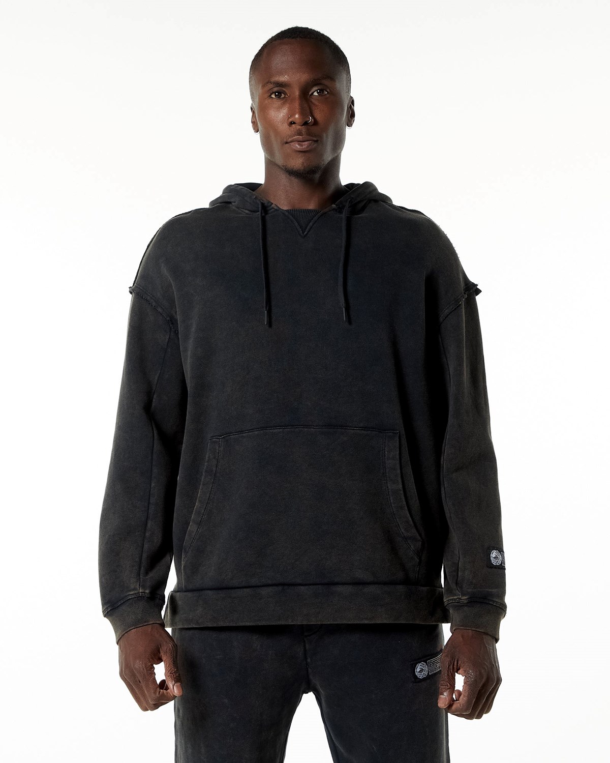 Alphalete Heavyweight Washed Terry Hoodie Onyx Homme | LSR-79045928