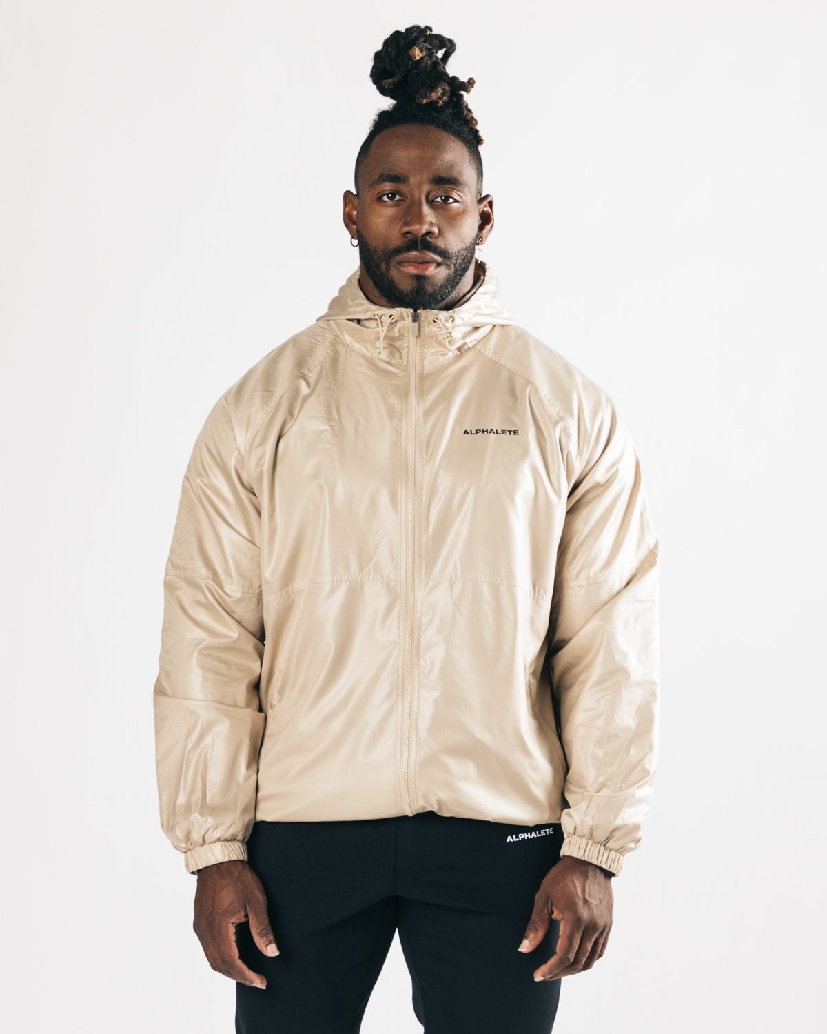 Alphalete Woven Performance Jacket Tan Homme | ZOY-72038246