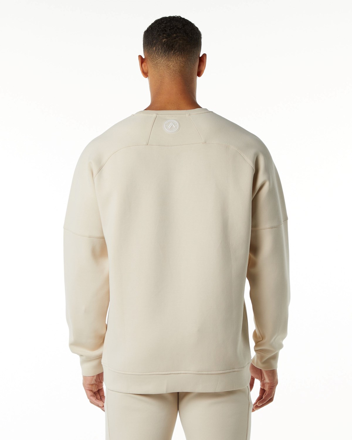 Alphalete Relaxed Interlock Knit Pullover Vanilla Homme | EDX-25085820