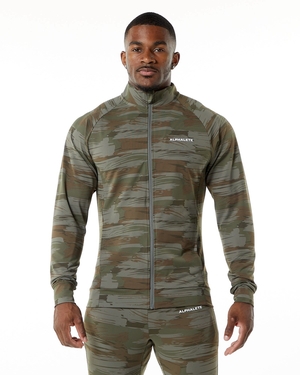 Alphalete 4-Way Stretch Piste Jacket Vert Olive Camouflage Homme | WBT-05582339