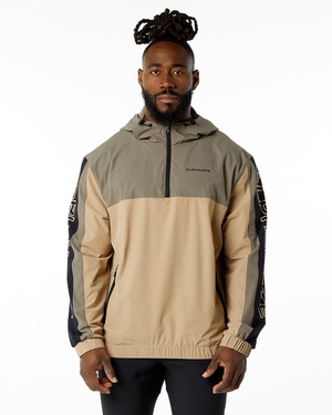 Alphalete Woven Performance Jacket Desert Safari Homme | VRT-65437490