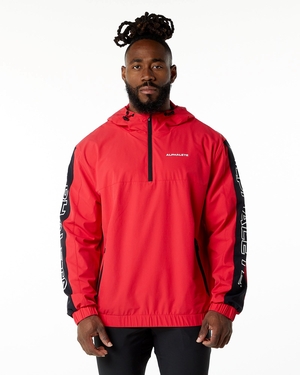 Alphalete Woven Performance Jacket Rouge Homme | JPY-45848780