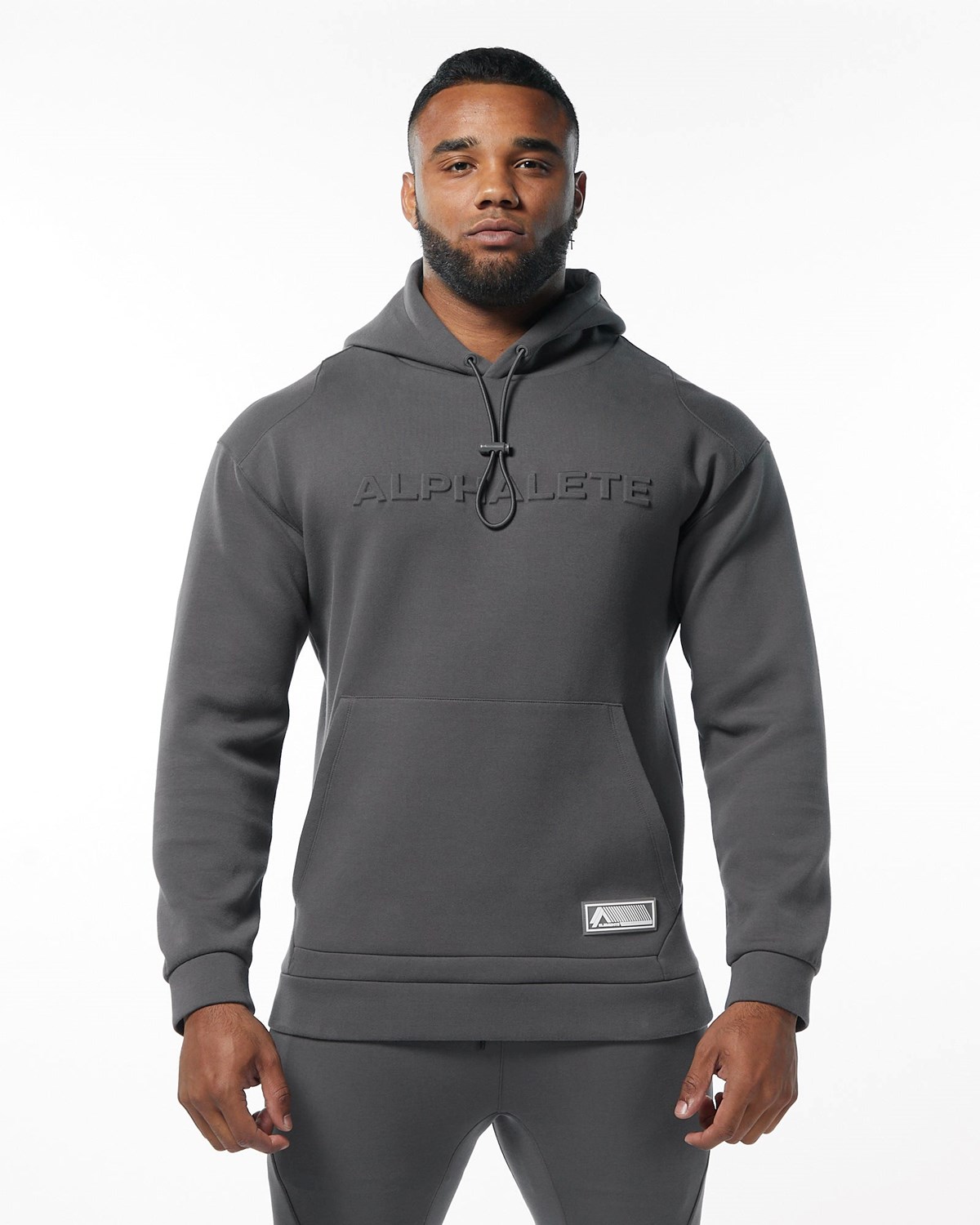 Alphalete Interlock Knit Hoodie Charcoal Homme | QHD-08716493