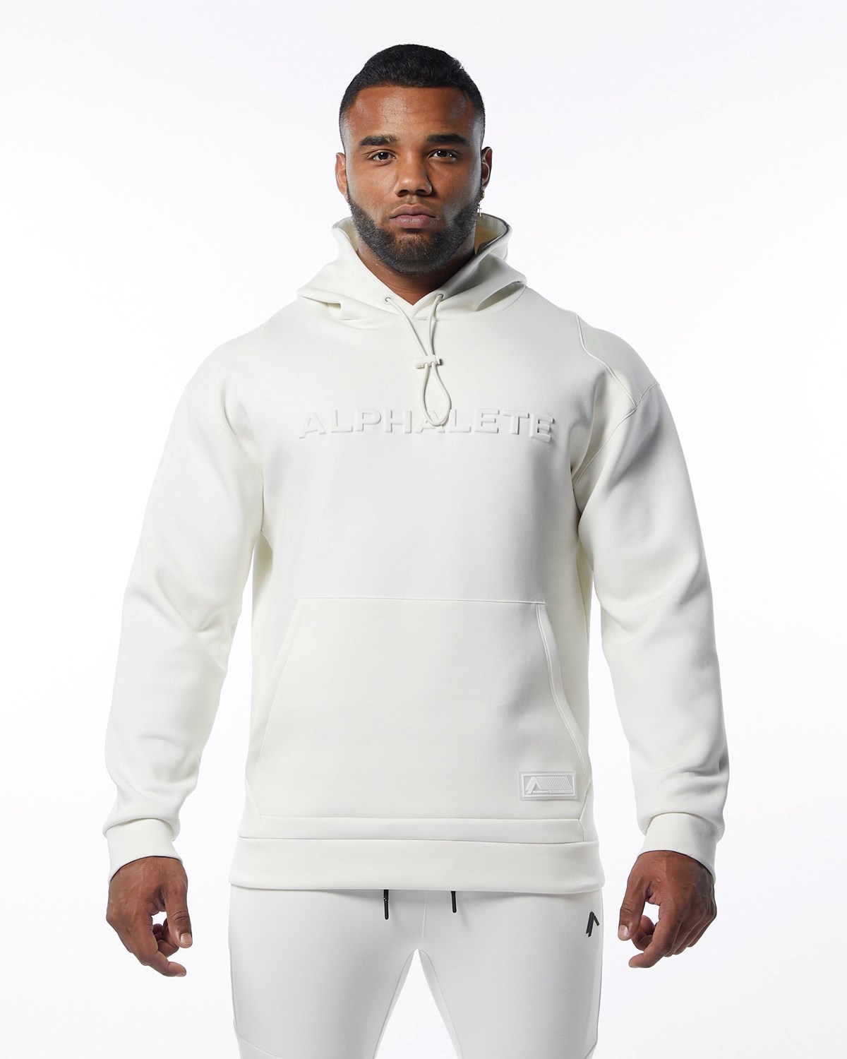 Alphalete Interlock Knit Hoodie Blanche Homme | ZCG-78970797