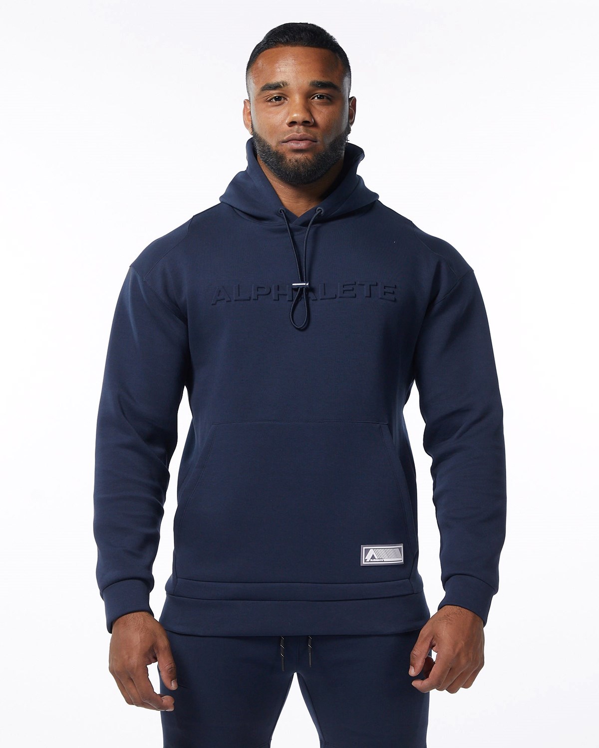 Alphalete Interlock Knit Hoodie Bleu Marine Homme | YIO-32209264