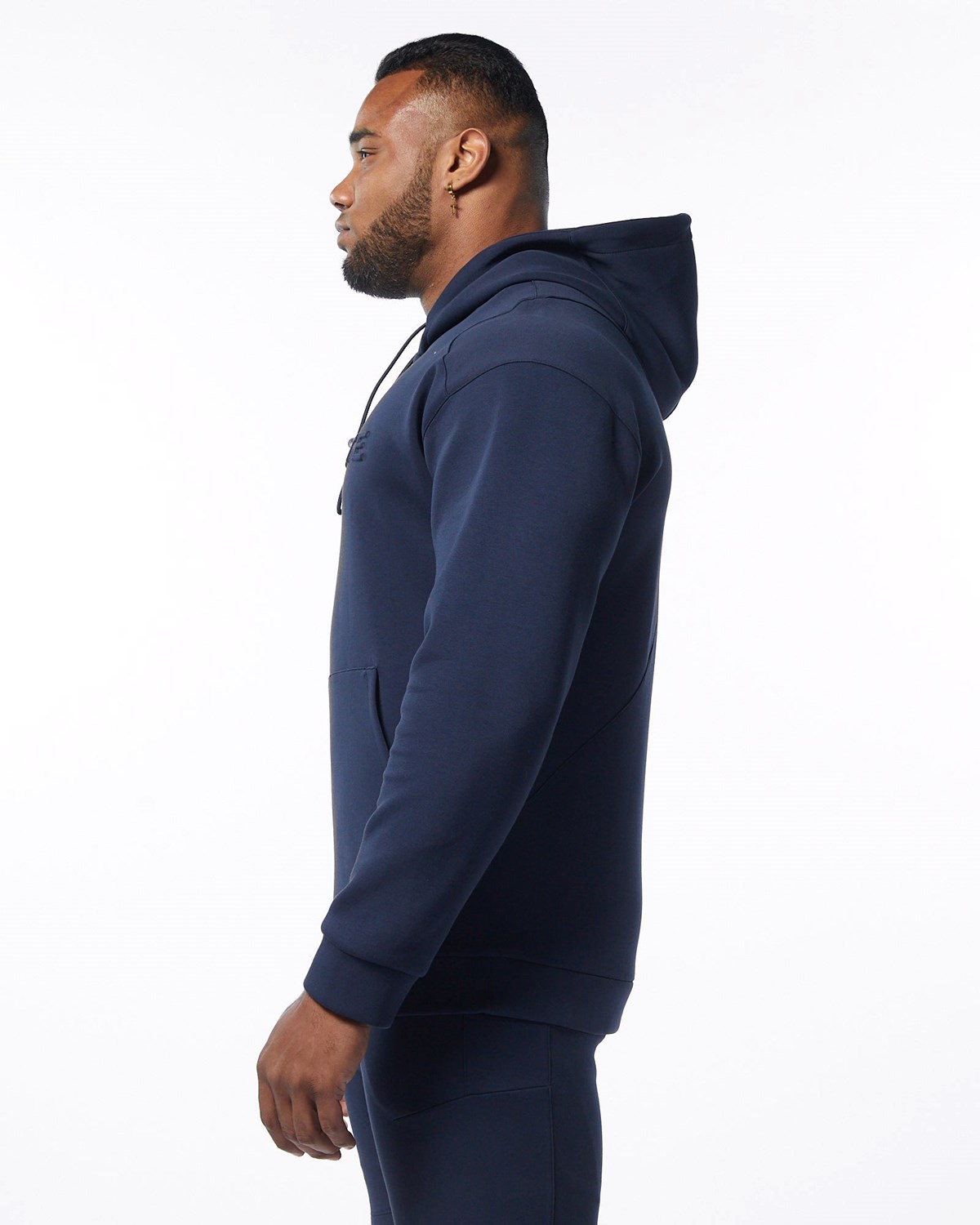 Alphalete Interlock Knit Hoodie Bleu Marine Homme | YIO-32209264