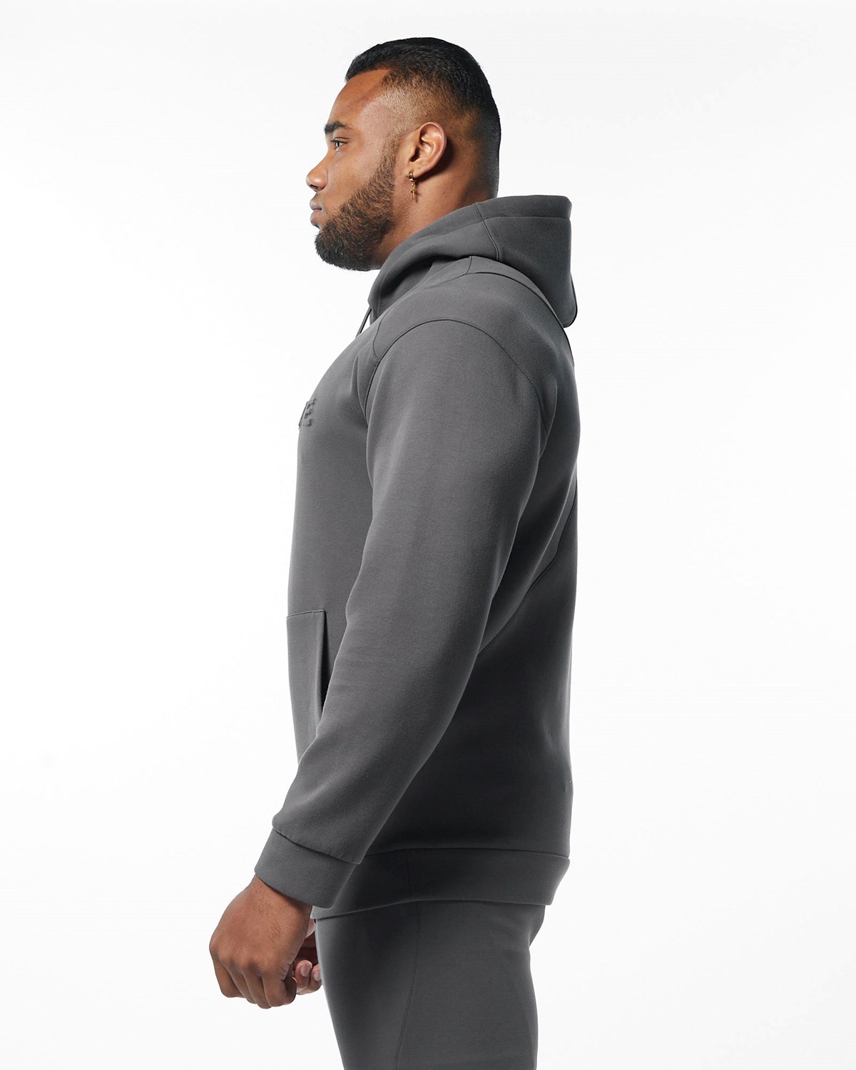 Alphalete Interlock Knit Hoodie Charcoal Homme | QHD-08716493