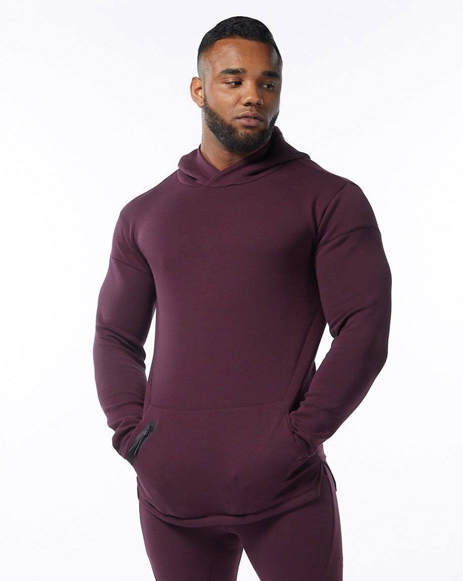 Alphalete Fitted Interlock Knit Hoodie Merlot Homme | FUH-77116147