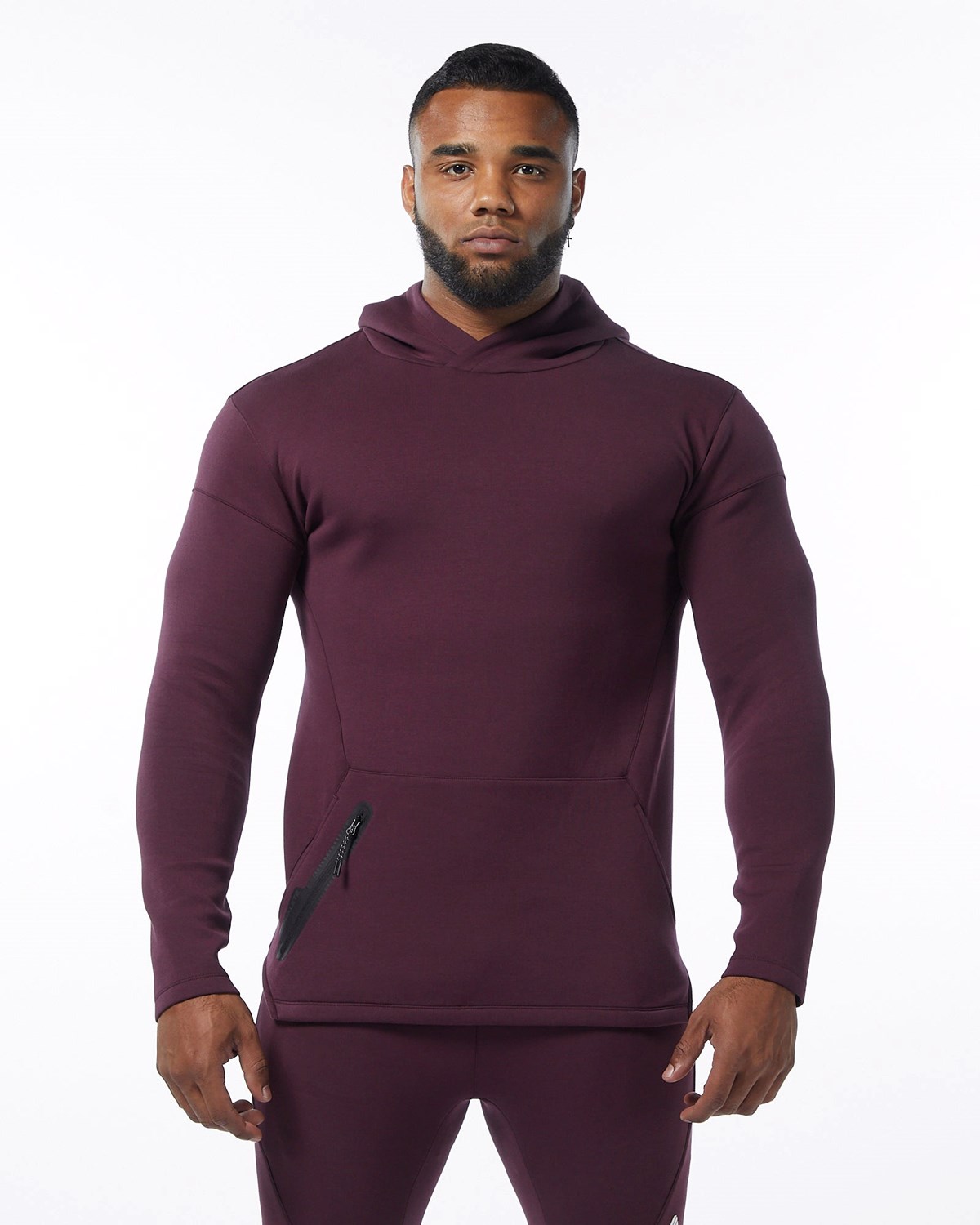 Alphalete Fitted Interlock Knit Hoodie Merlot Homme | FUH-77116147