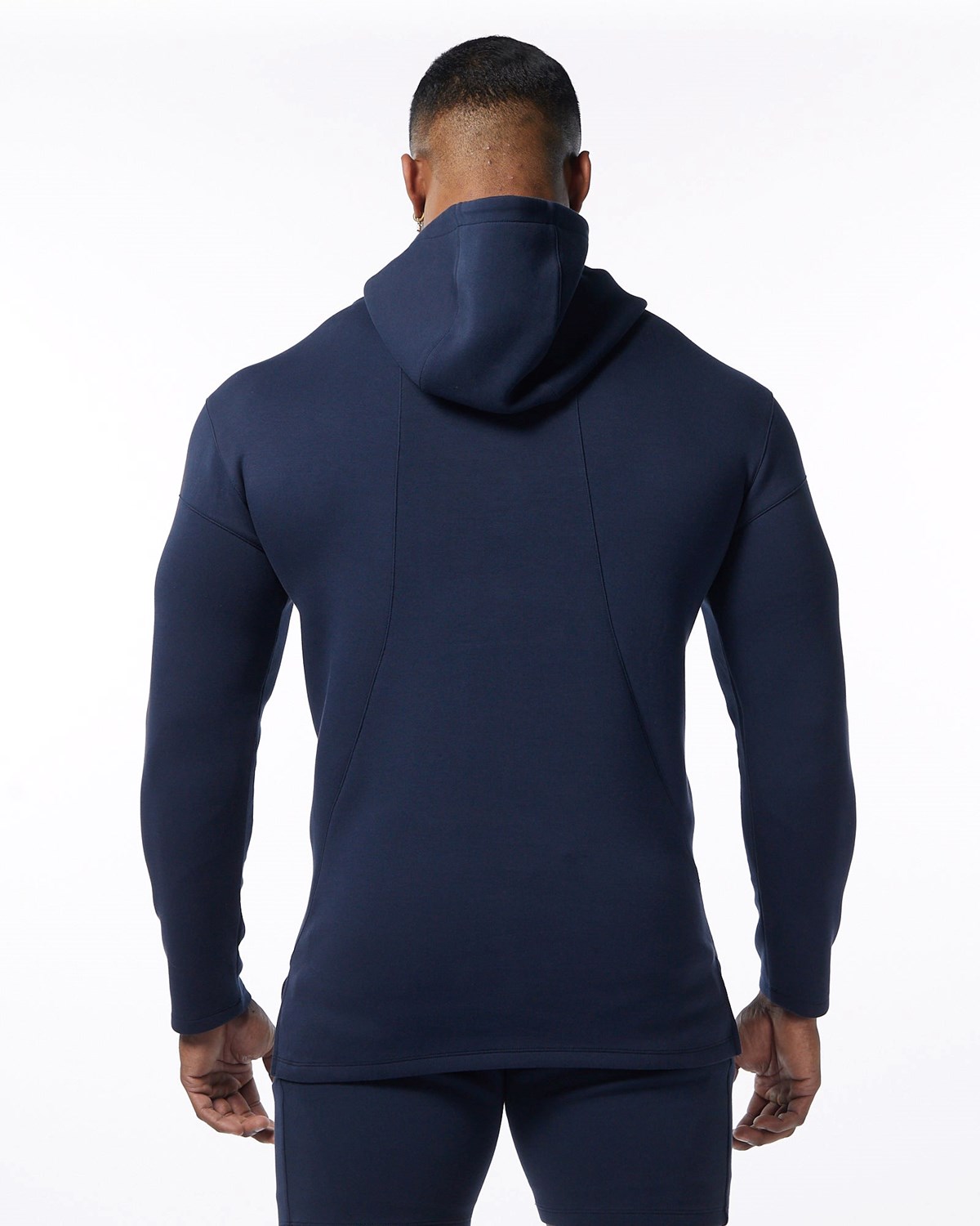 Alphalete Fitted Interlock Knit Hoodie Bleu Marine Homme | OKX-31702297