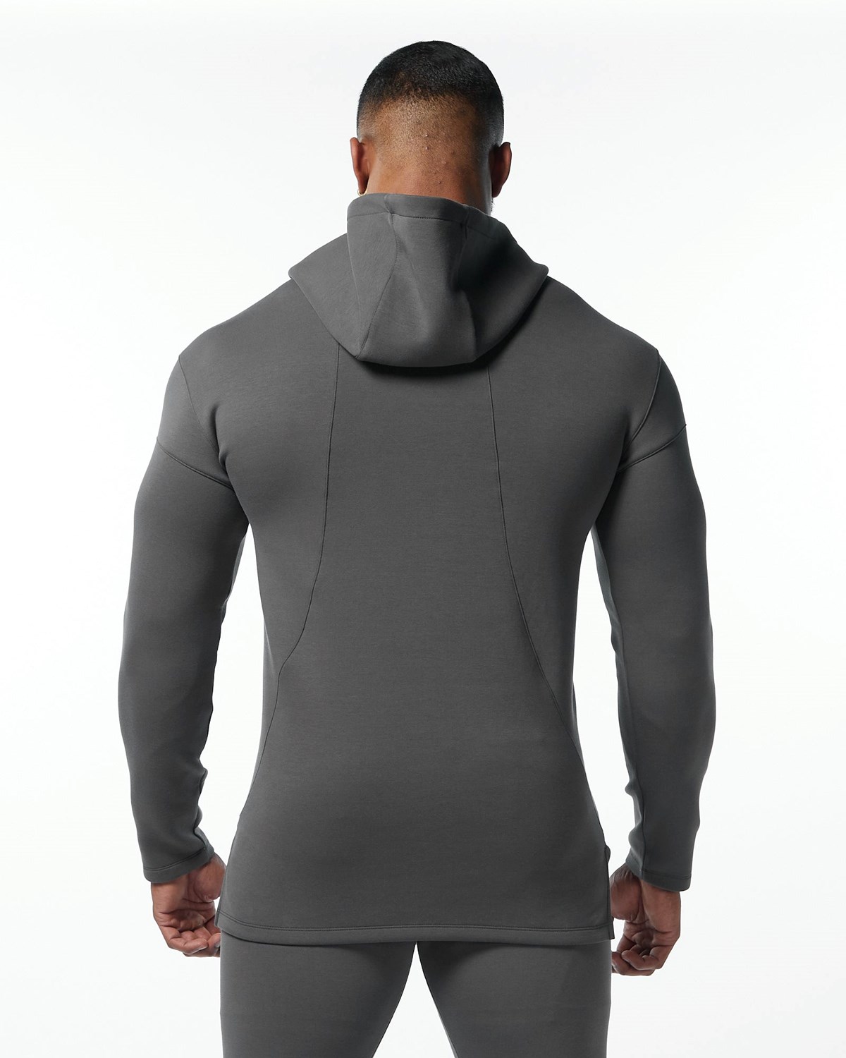 Alphalete Fitted Interlock Knit Hoodie Charcoal Homme | XDP-92431213