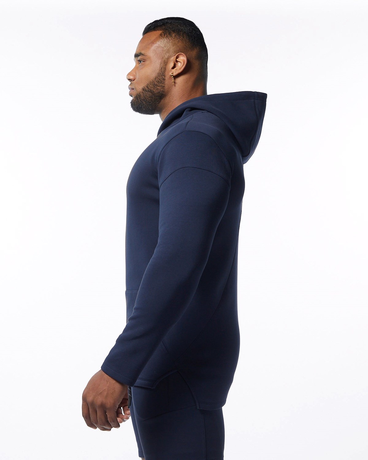 Alphalete Fitted Interlock Knit Hoodie Bleu Marine Homme | OKX-31702297