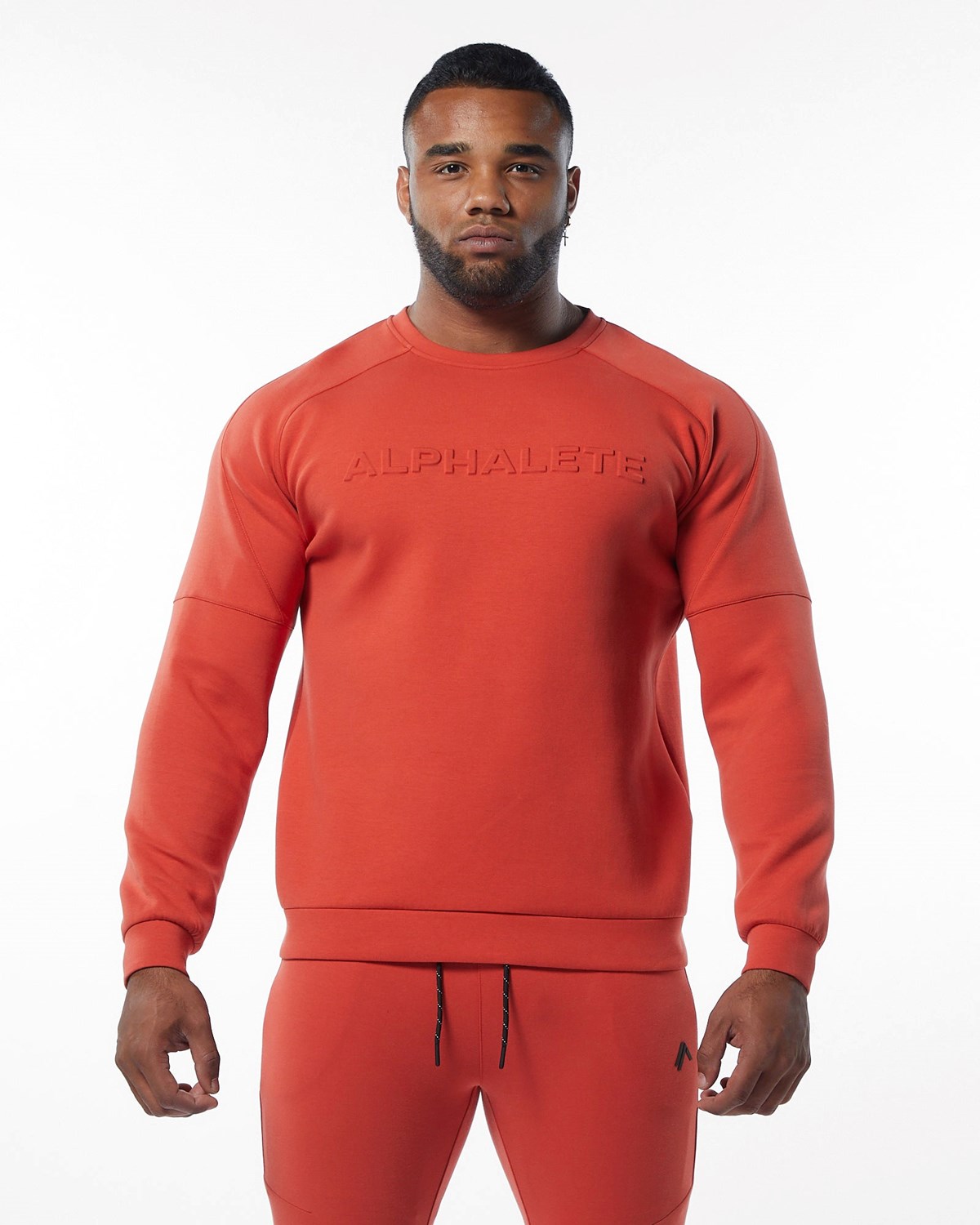 Alphalete Interlock Knit Pullover Orange Homme | KGF-03031810