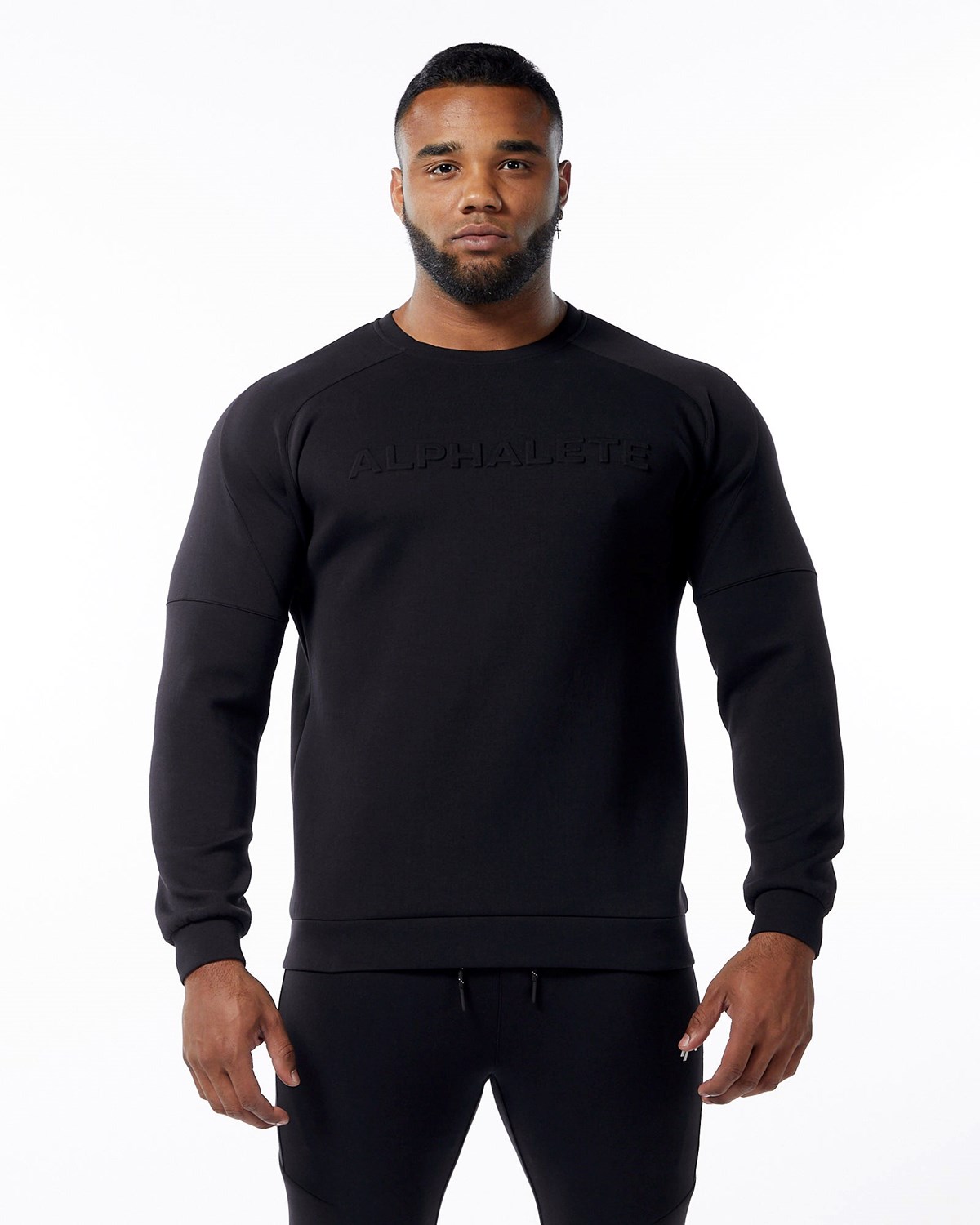 Alphalete Interlock Knit Pullover Noir Homme | CYU-09470737