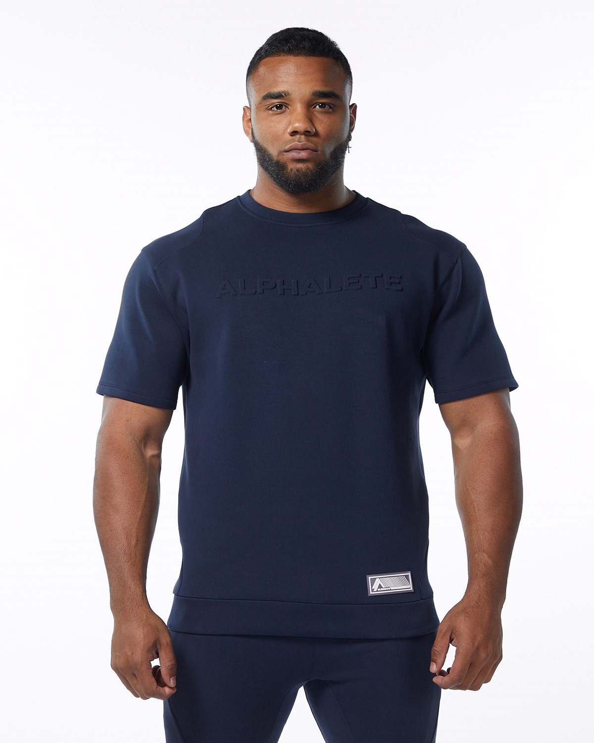 Alphalete Interlock Knit Pullover Bleu Marine Homme | TUC-13560878