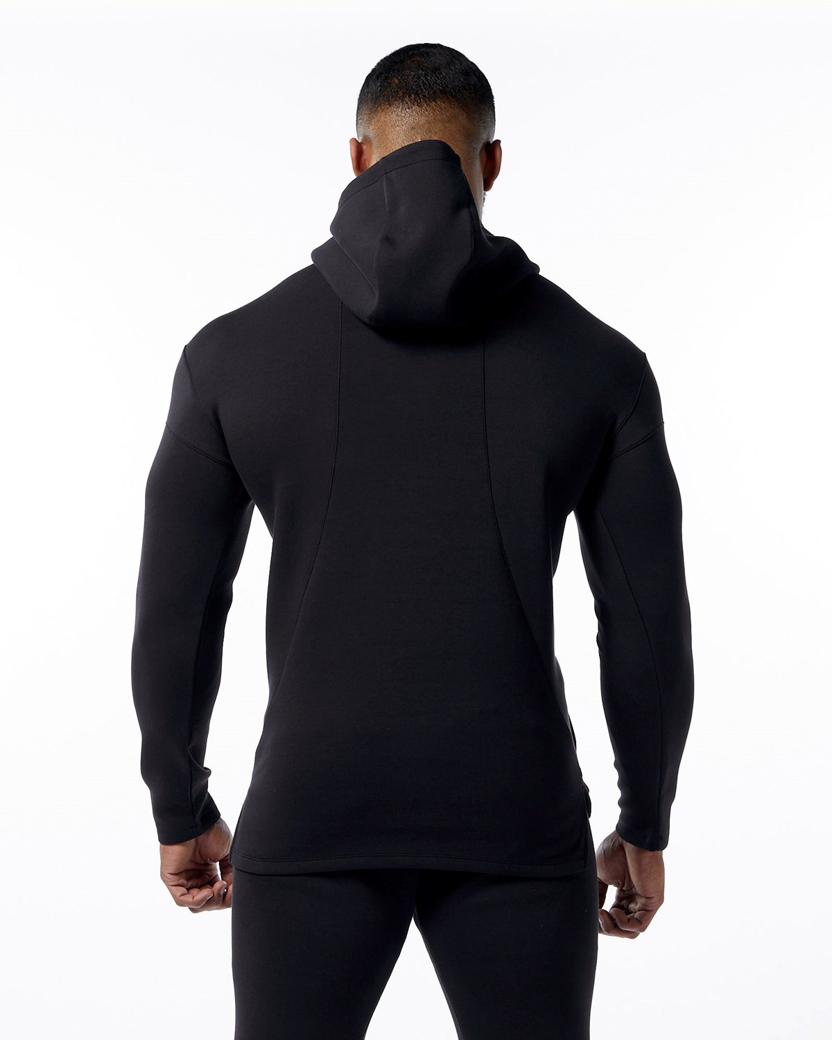 Alphalete Fitted Interlock Knit Hoodie Noir Homme | DJL-78000809