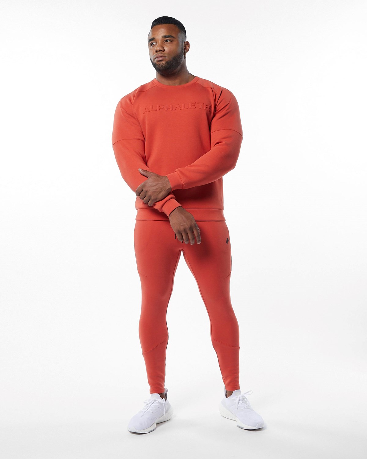 Alphalete Interlock Knit Pullover Orange Homme | KGF-03031810