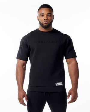 Alphalete Interlock Knit Pullover Noir Homme | ATD-40127555