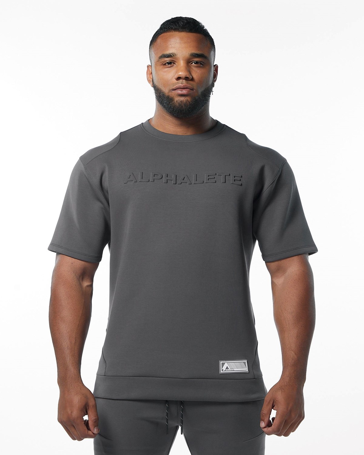 Alphalete Interlock Knit Pullover Charcoal Homme | JRK-81756776