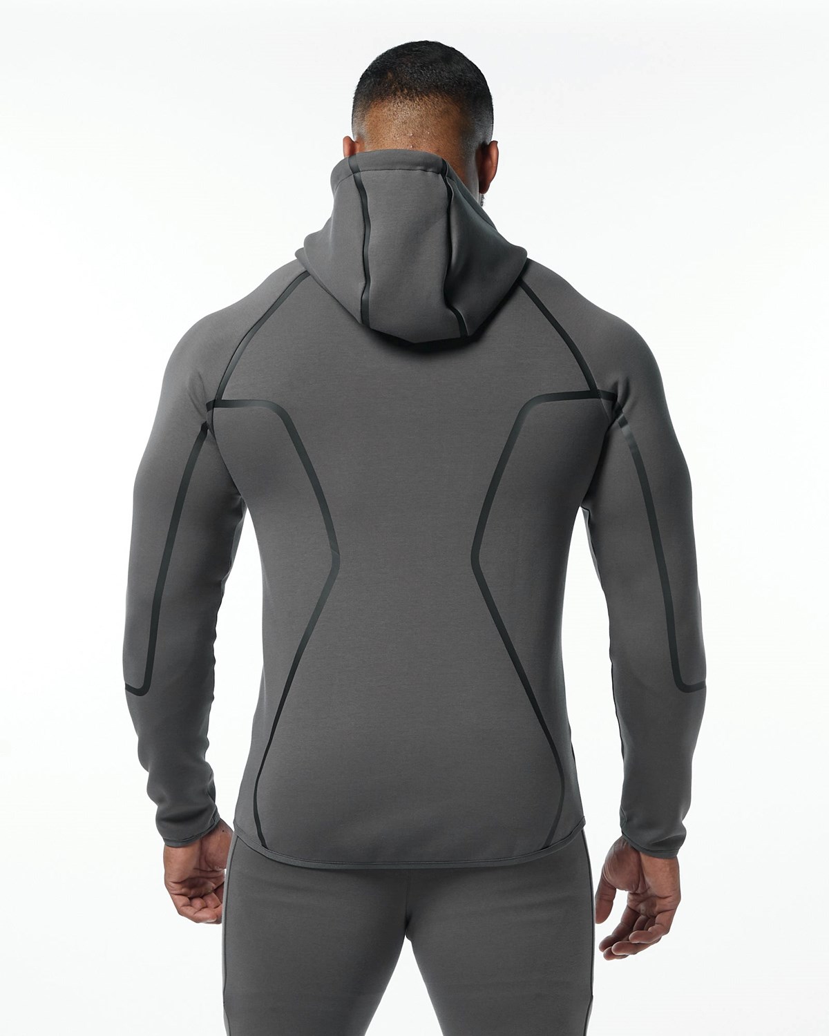 Alphalete Interlock Knit Full-Zip Hoodie Charcoal Homme | AXU-88133031