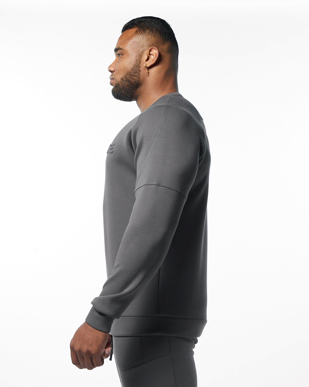 Alphalete Interlock Knit Pullover Charcoal Homme | LDB-43675263