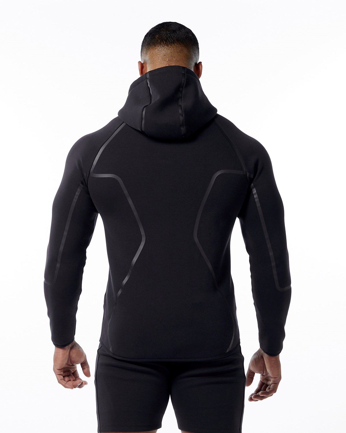 Alphalete Interlock Knit Full-Zip Hoodie Noir Homme | JUT-07818425