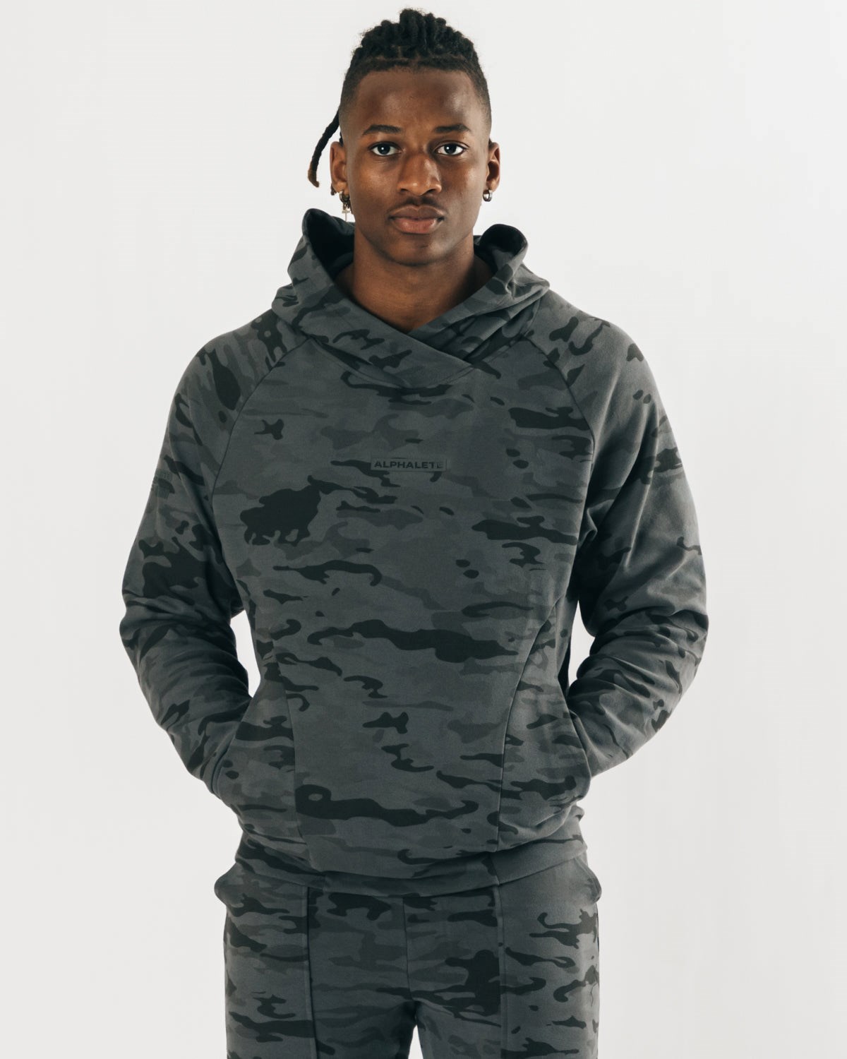 Alphalete Relaxed Single-Brushed Pullover Hoodie Camouflage Homme | EKB-77416621