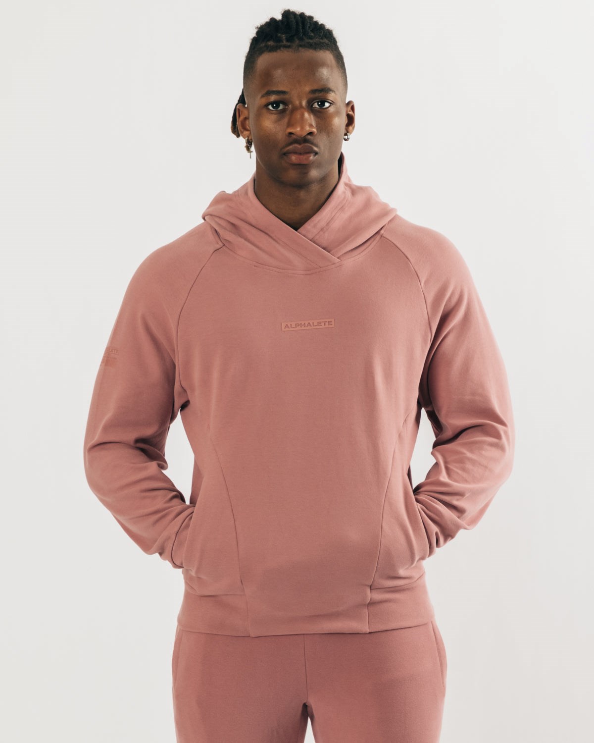 Alphalete Relaxed Single-Brushed Pullover Hoodie Cranberry Ice Homme | SNI-95772852