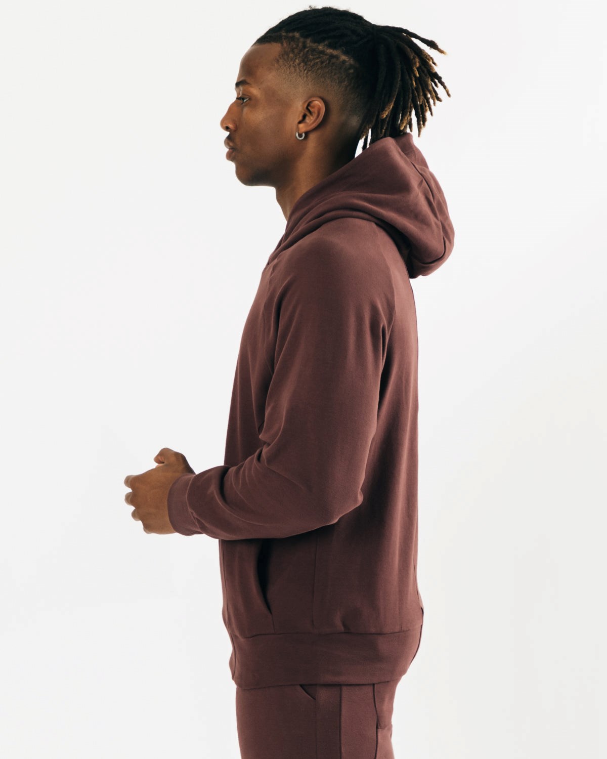 Alphalete Relaxed Single-Brushed Pullover Hoodie Mahogany Homme | LFV-11843257