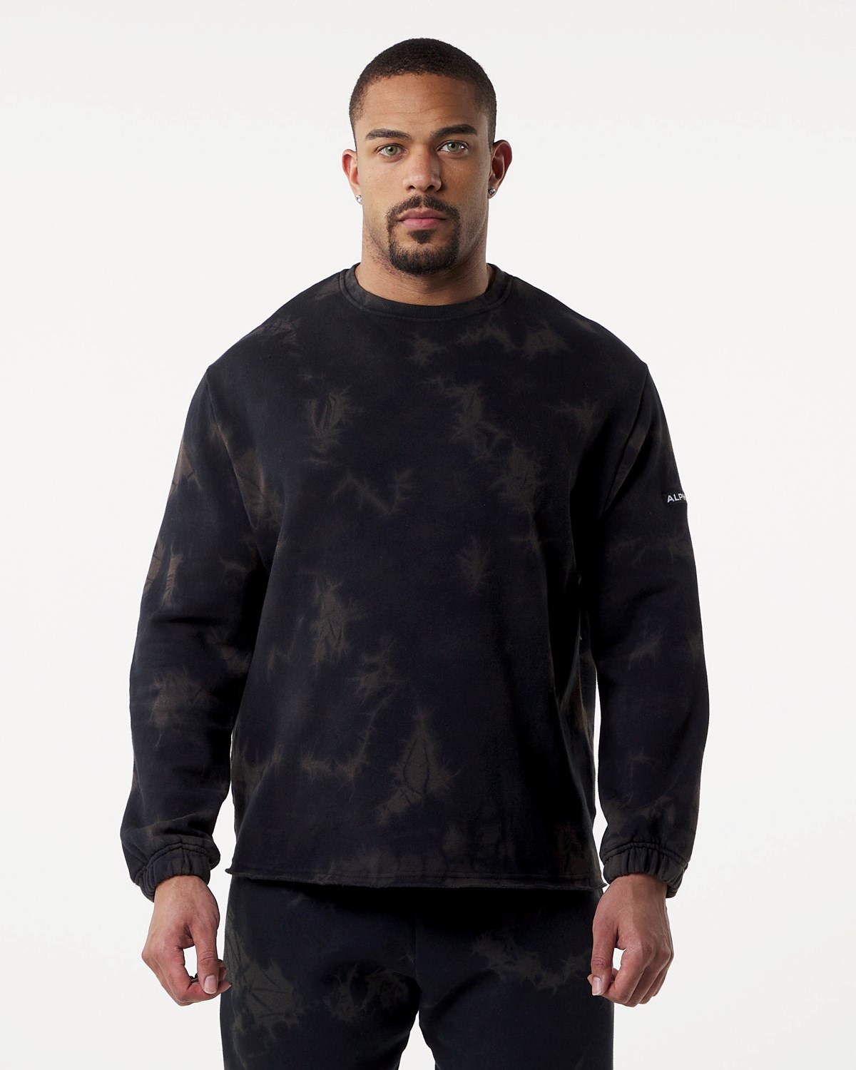 Alphalete Washed Fleece Pull Noir Homme | OOY-23968661