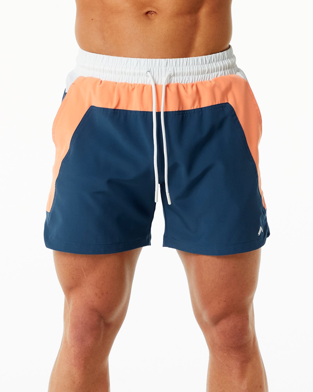 Alphalete Doublée Swim Trunk Orange Bleu Homme | YTE-65511890