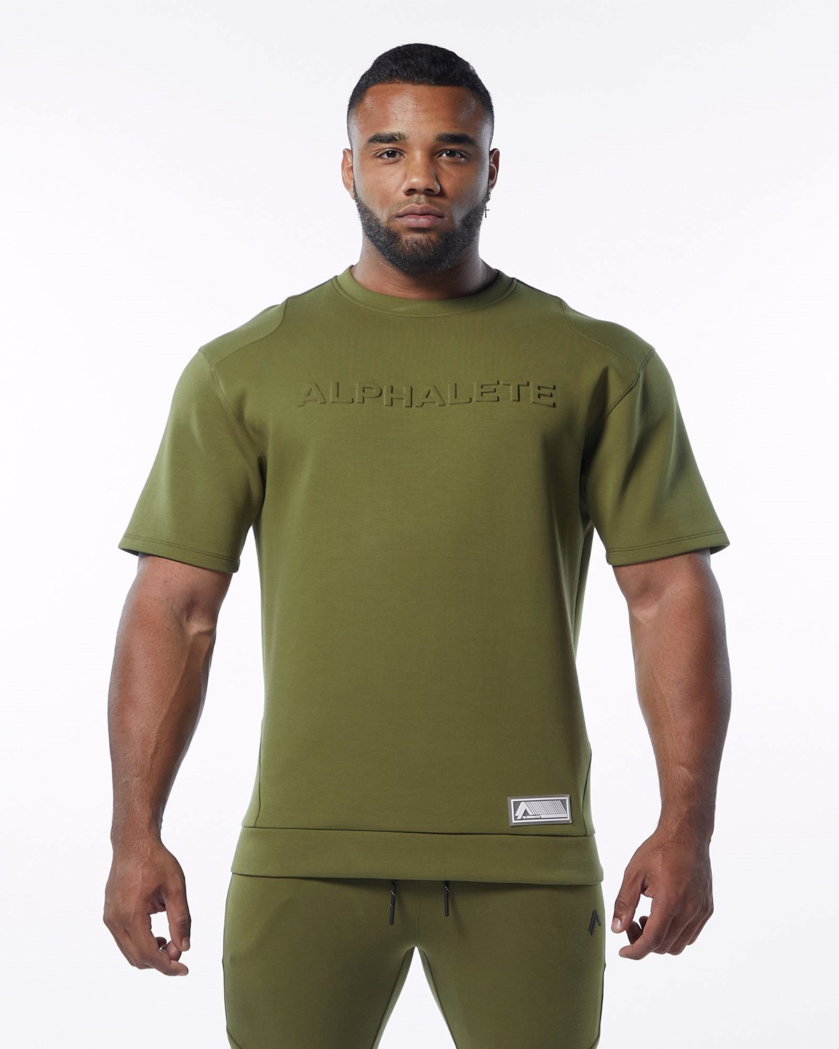 Alphalete Interlock Knit Pullover Vert Olive Homme | JXD-54196212