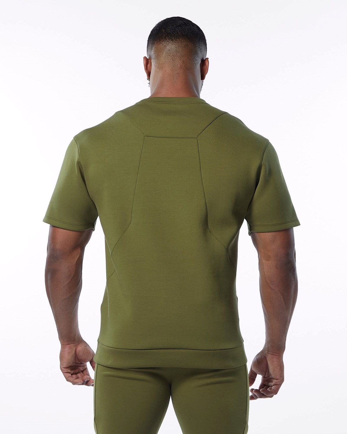 Alphalete Interlock Knit Pullover Vert Olive Homme | JXD-54196212