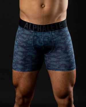 Alphalete Frictionless Modal Boxer Brief Noir Camouflage Homme | GRB-90816458