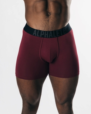 Alphalete Frictionless Modal Boxer Brief Bordeaux Homme | DKH-27350168