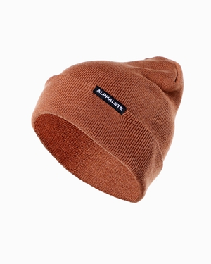 Alphalete Coton Knit Beanie Clay Homme | SEC-77631164